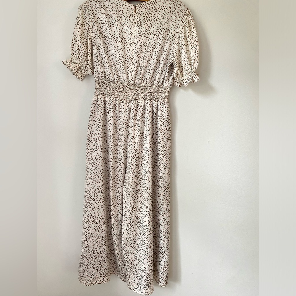 Hutch Jumpsuit Women’s 6 Anthropologie Animal Print Brown and Cream - Picture 2 of 8